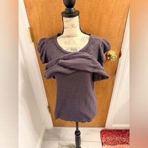 LC Lauren Conrad Cold Shoulder Ruffle Knit Sweater